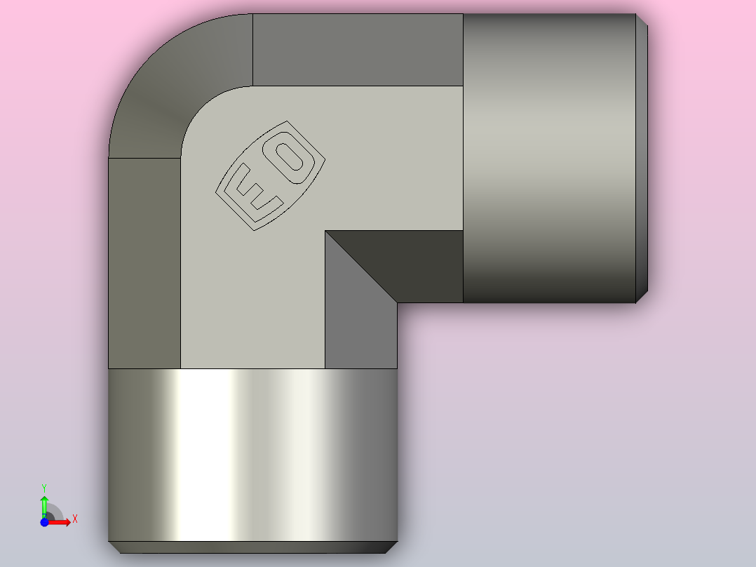 EO管接头弯头W14S71X.igs前视图