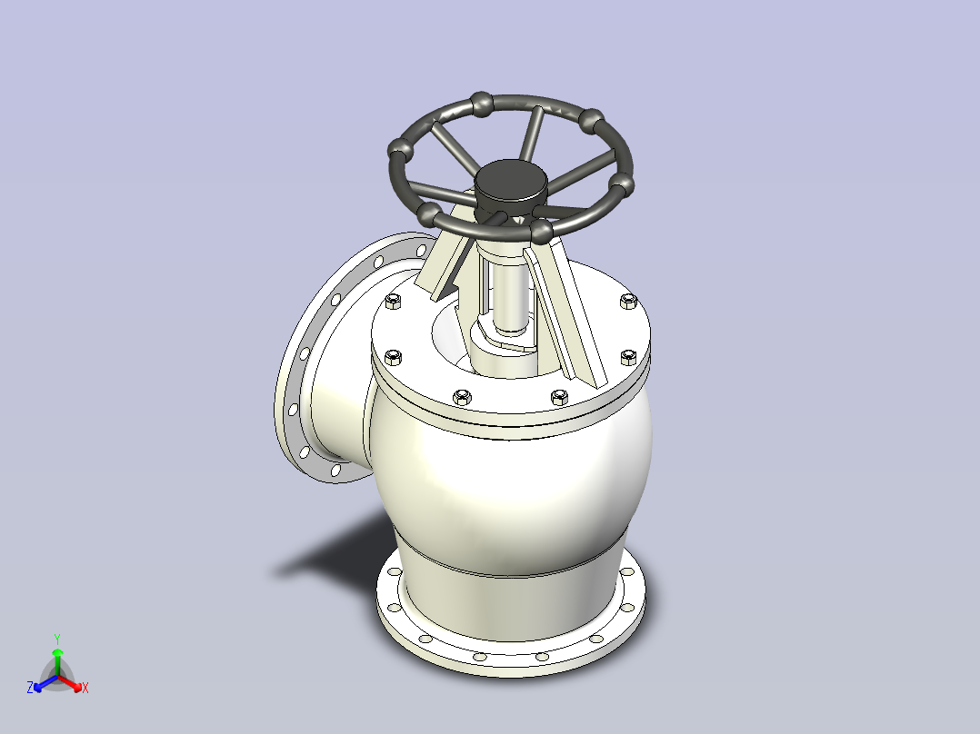 CB╱T 3087-1994[法兰铸钢直角出海阀B4200]主视图