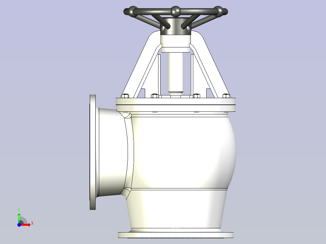 CB╱T 3087-1994[法兰铸钢直角出海阀B4200]前视图