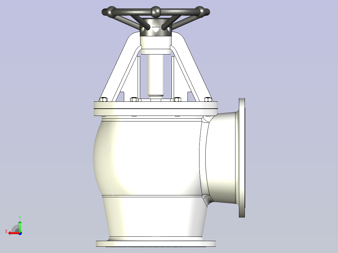 CB╱T 3087-1994[法兰铸钢直角出海阀B4200]后视图