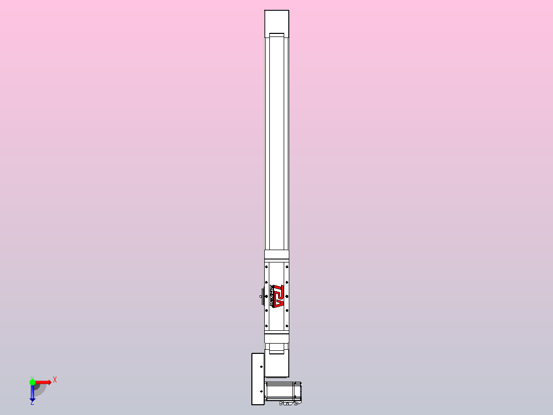 伺服电机集成皮带传动直线执行器TPA-OCB-80-140-L650-ML-P40-N3俯视图