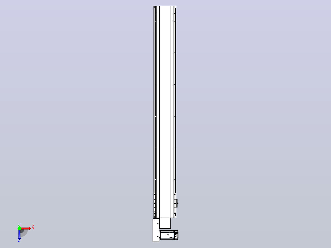 皮带直线轴半封闭可选导轨TPA-HNB-140D-120-L1100-ML-C-P40-N3俯视图
