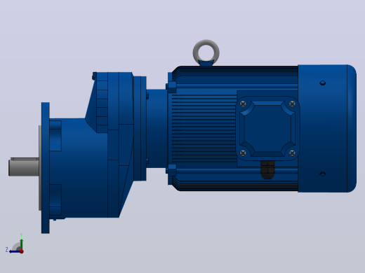 RXF67法兰轴伸式安装斜齿轮减速机RX67-Y1.5-4P-90L-M1-0°-Φ200右视缩略图
