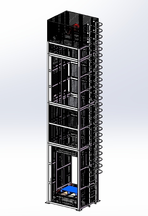 重型往复式提升机(双层)3D数模图纸 Solidworks设计
