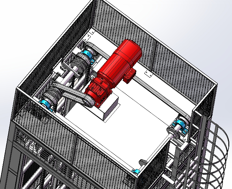 重型往复式提升机(双层)3D数模图纸 Solidworks设计
