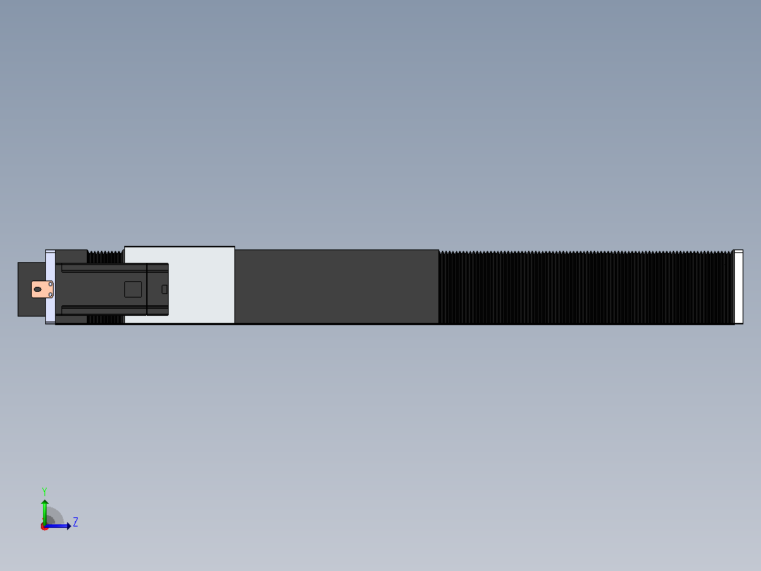 DMSF135-LCR风琴罩丝杆模组直线模组（电机左折)[DMSF135-L05S500-DT400-A2U-LCR-P5]左视图