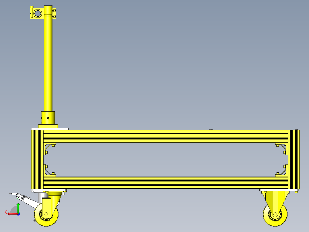 铝框台车后视图