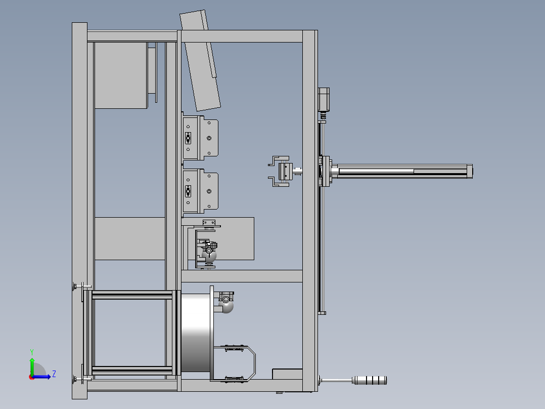 实验平台总装左视图