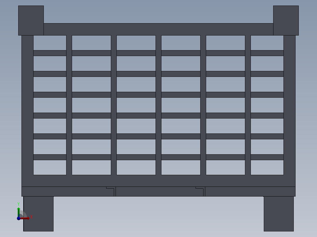 型钢垃圾筐废料箱前视图