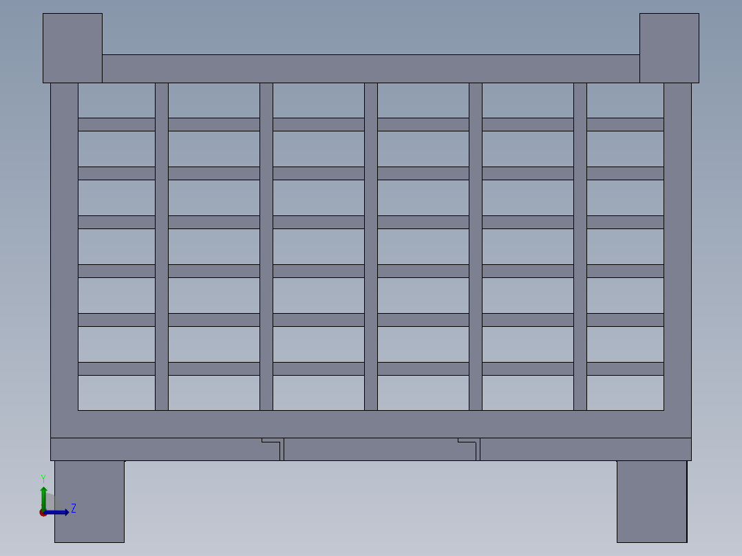 型钢垃圾筐废料箱左视图