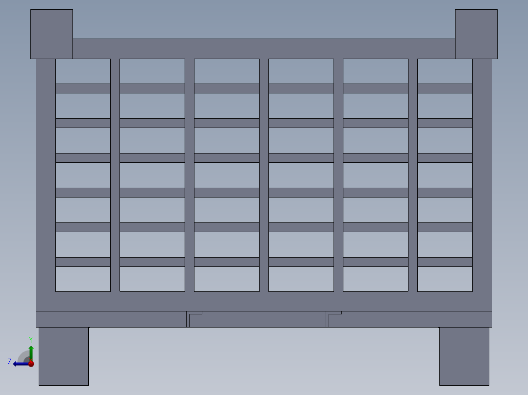型钢垃圾筐废料箱右视图