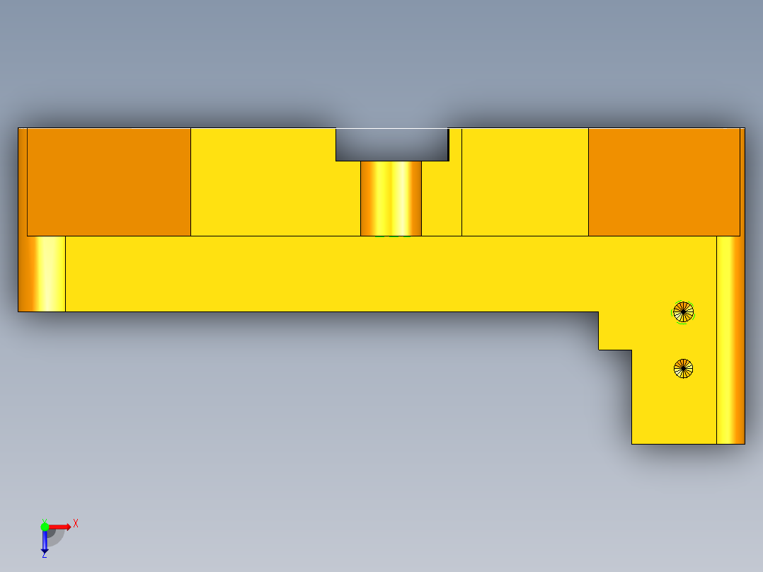 拨叉铣面夹具（CAD图+UG三维）俯视图