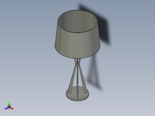 五金锥形台灯三维图