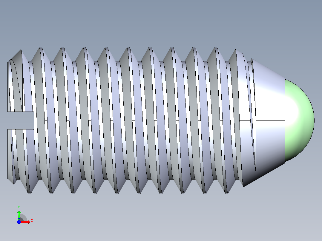 公制球形弹簧柱塞-DME SET SCREW SPRING BALL PLUNGER M10 x 19 .STEP前视图