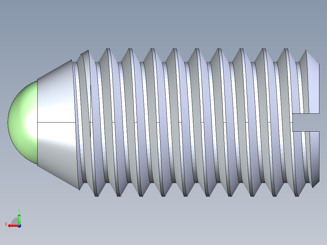公制球形弹簧柱塞-DME SET SCREW SPRING BALL PLUNGER M10 x 19 .STEP后视图