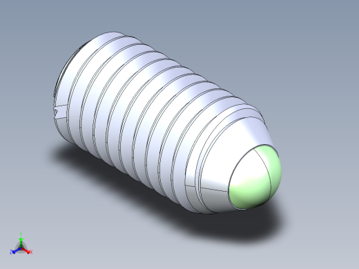 公制球形弹簧柱塞-DME SET SCREW SPRING BALL PLUNGER M10 x 19 .STEP正等轴测缩略图