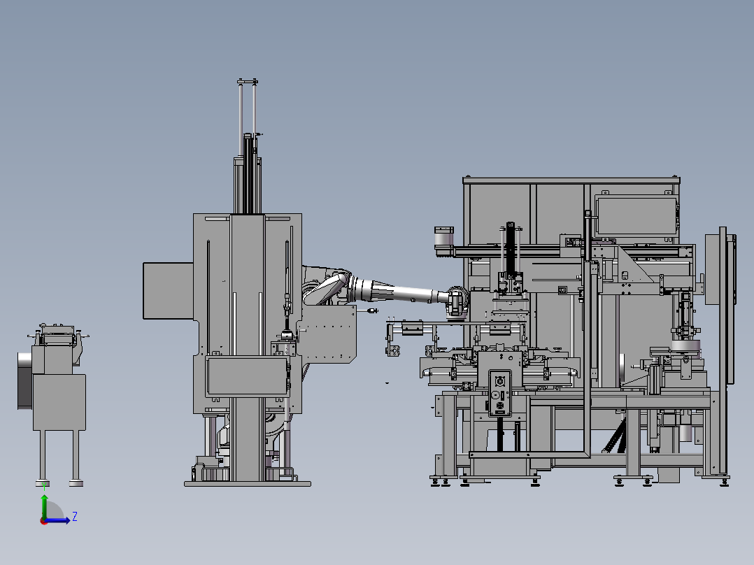 电机转换器组装机3D模型左视图