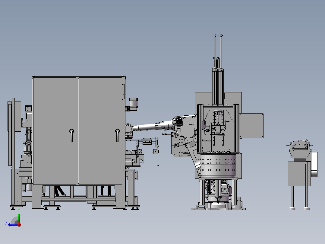 电机转换器组装机3D模型右视图