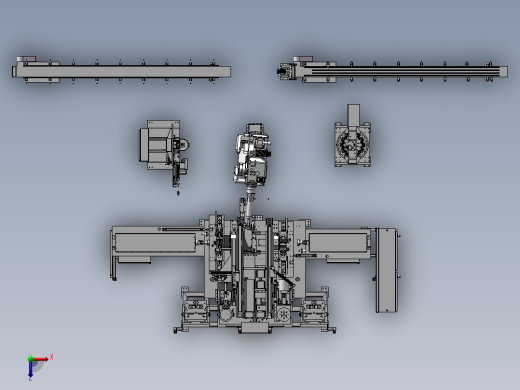 电机转换器组装机3D模型俯视缩略图