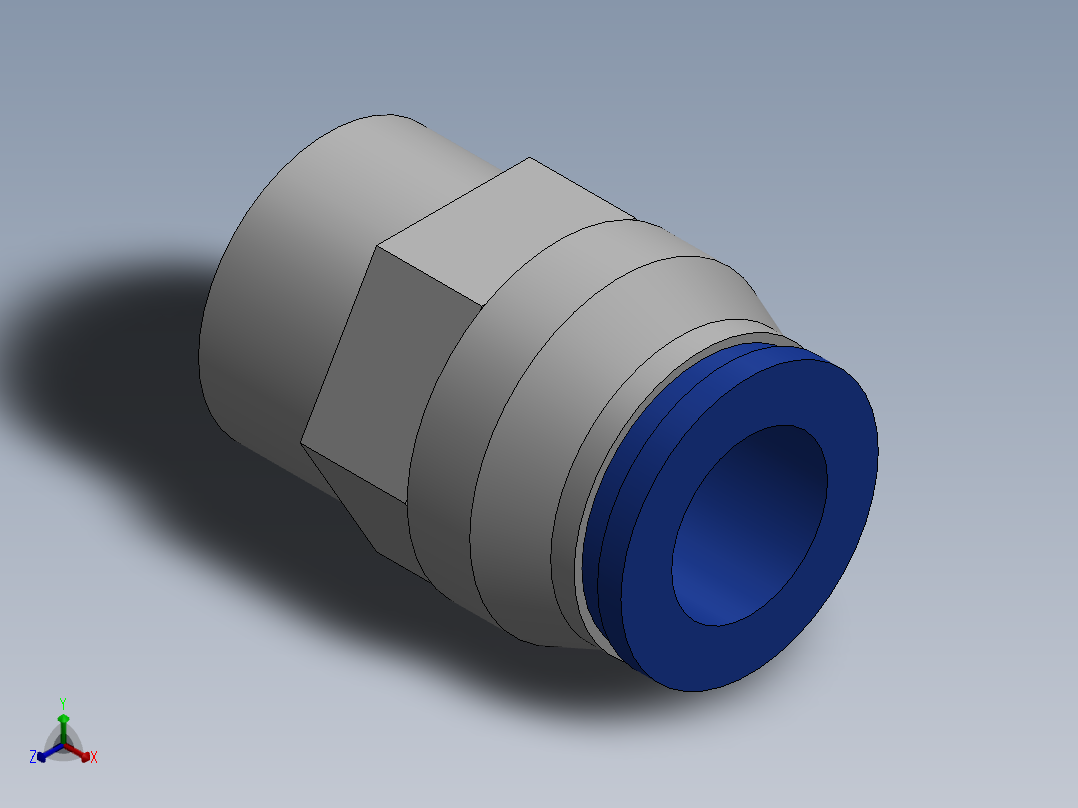 Ø10 x 3-8G - CONEXÃO RETA (C02251038)正等轴测图
