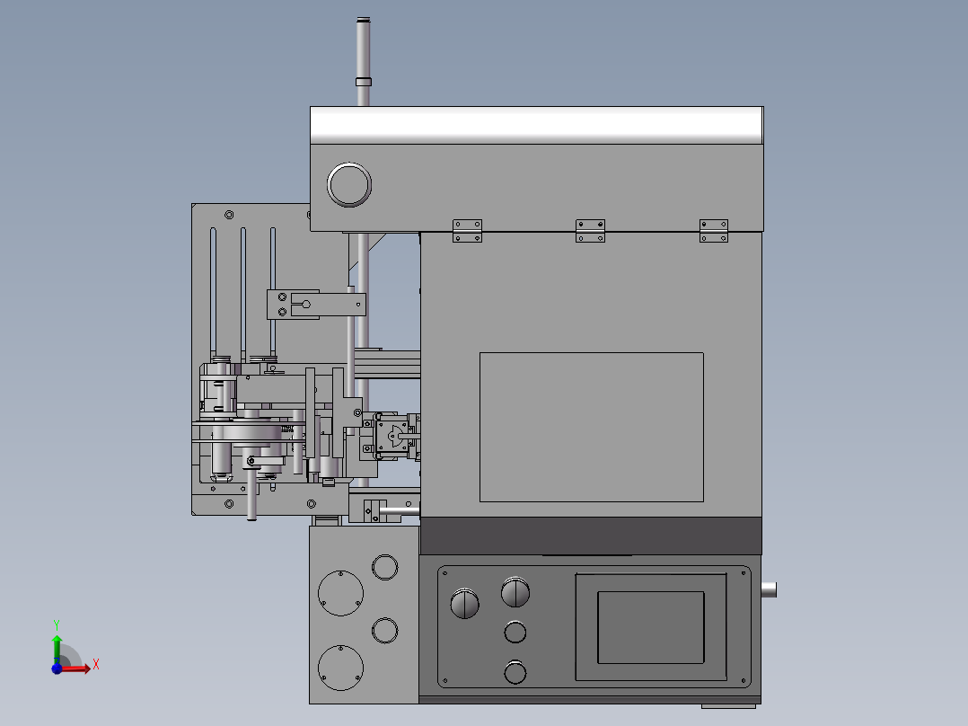 一台条码自动粘贴机前视图