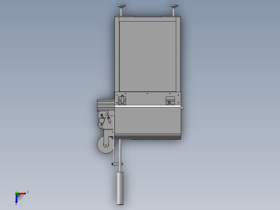 一台条码自动粘贴机俯视图