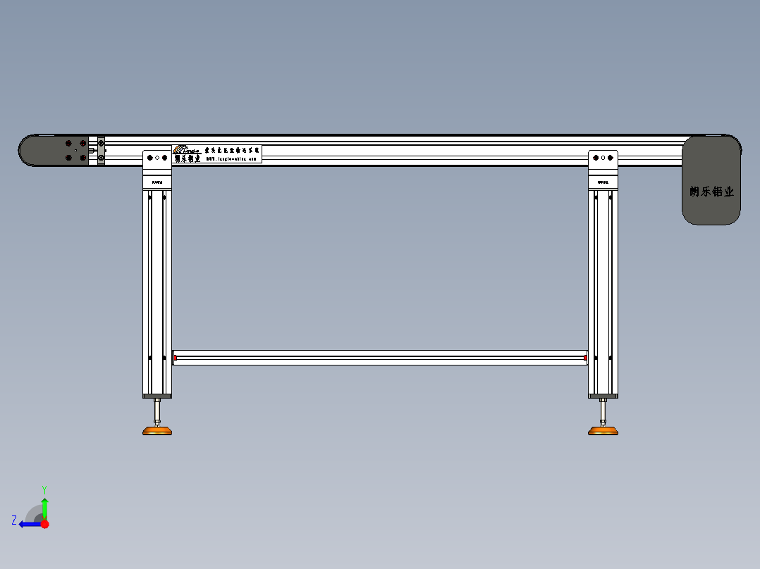 LE-XC4080-右边驱动带支座重载皮带线-负载200kg右视图