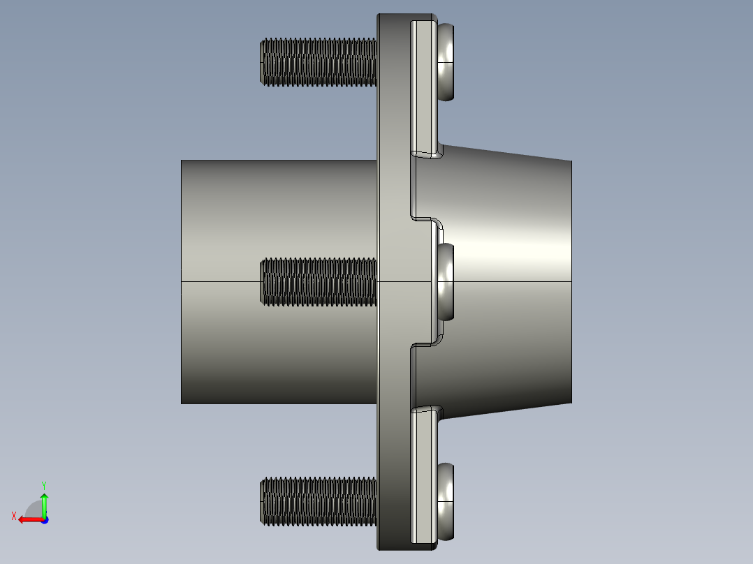 拖车空转轮轴总成,用于22磅轴13至15轮子-54-12后视图