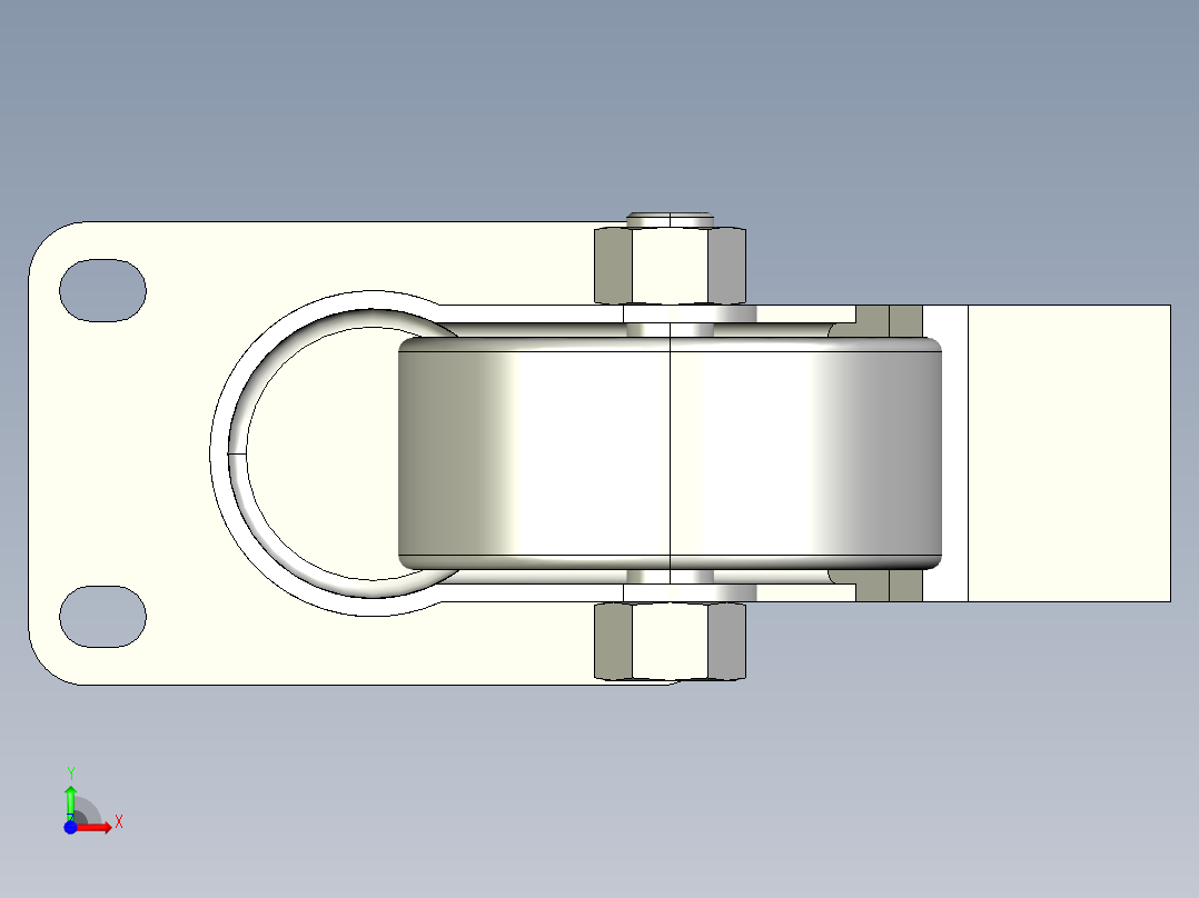 3寸地脚刹车万向轮前视图