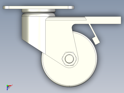 3寸地脚刹车万向轮俯视缩略图