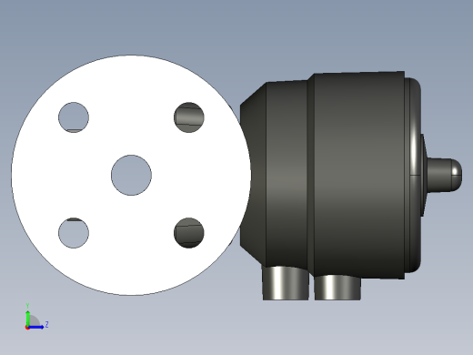 14DKOCCP NO 气动隔膜阀常开，固定法兰钻孔PN10 16。面对面根据EN 558-1 PVC-C左视缩略图