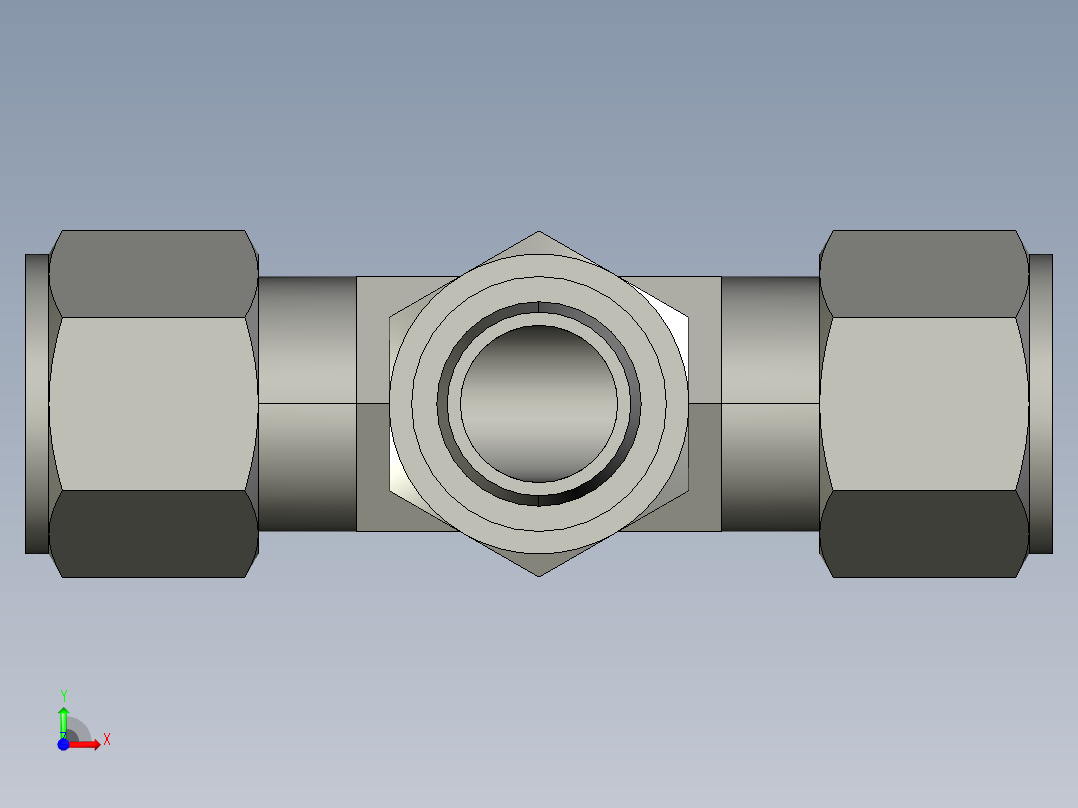 卡套式工业通用硬管接头12_s6bu-s前视图
