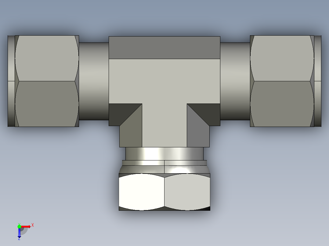 卡套式工业通用硬管接头12_s6bu-s俯视图
