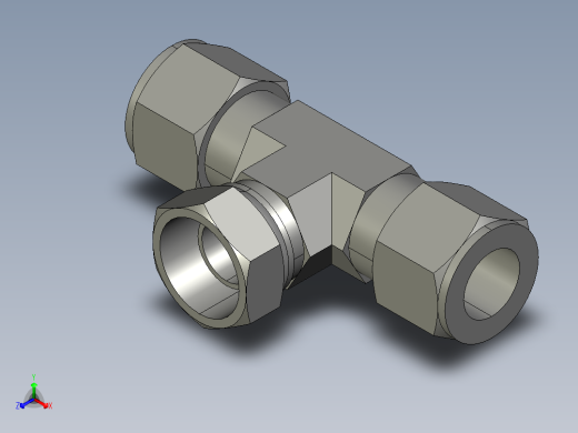 卡套式工业通用硬管接头12_s6bu-s正等轴测缩略图