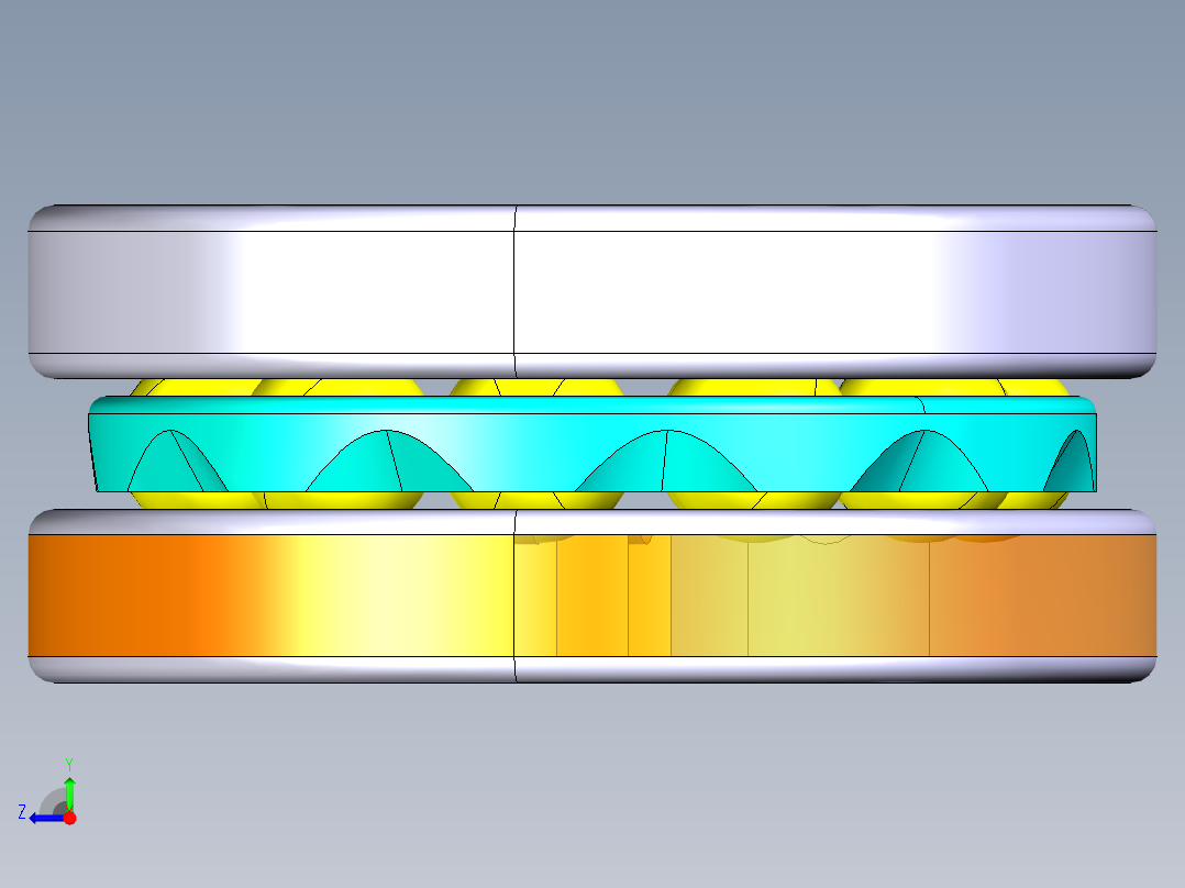 平面推力球轴承51200右视图