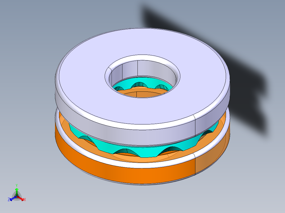 平面推力球轴承51200正等轴测图