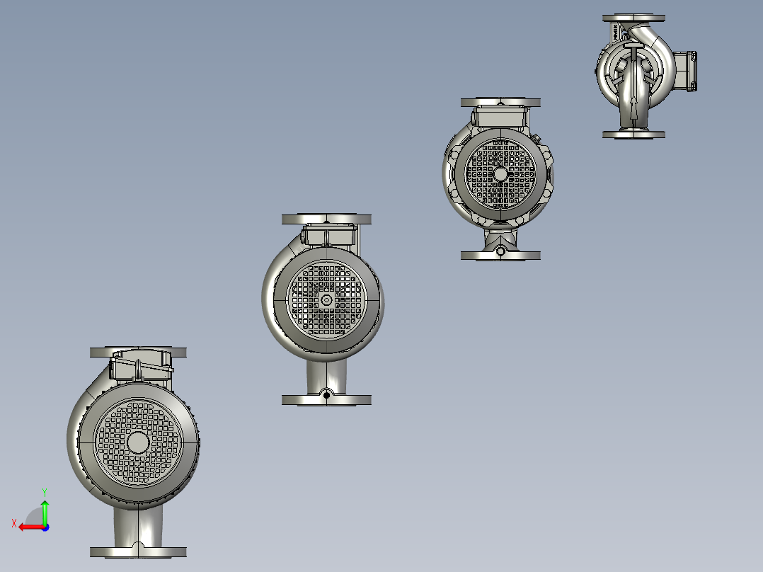 4款Bomba离心机模型后视图