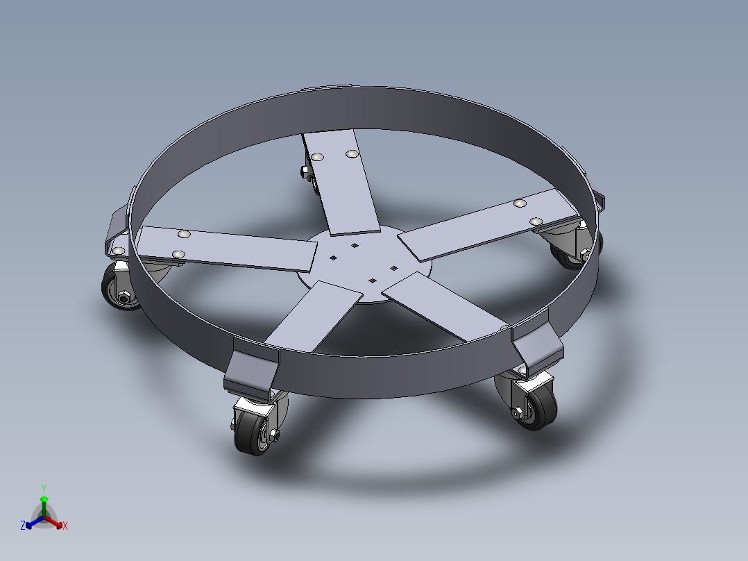 垃圾桶推车正等轴测图