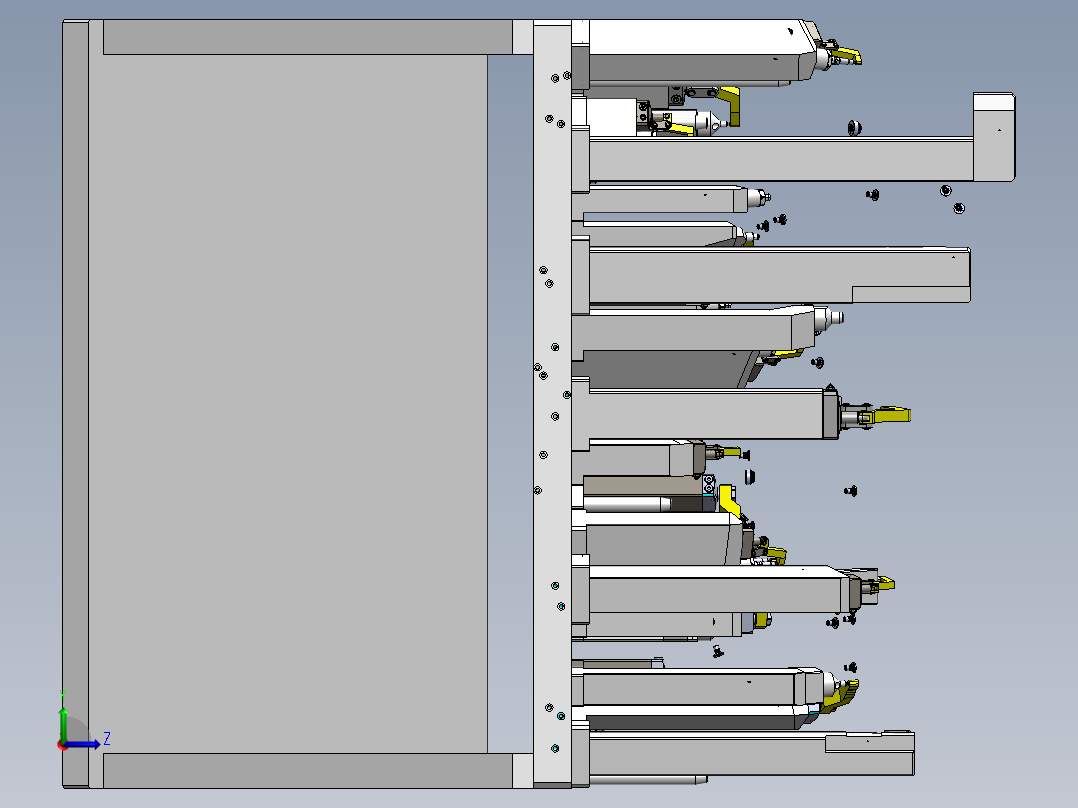 赛力斯右CD柱液压夹具左视图