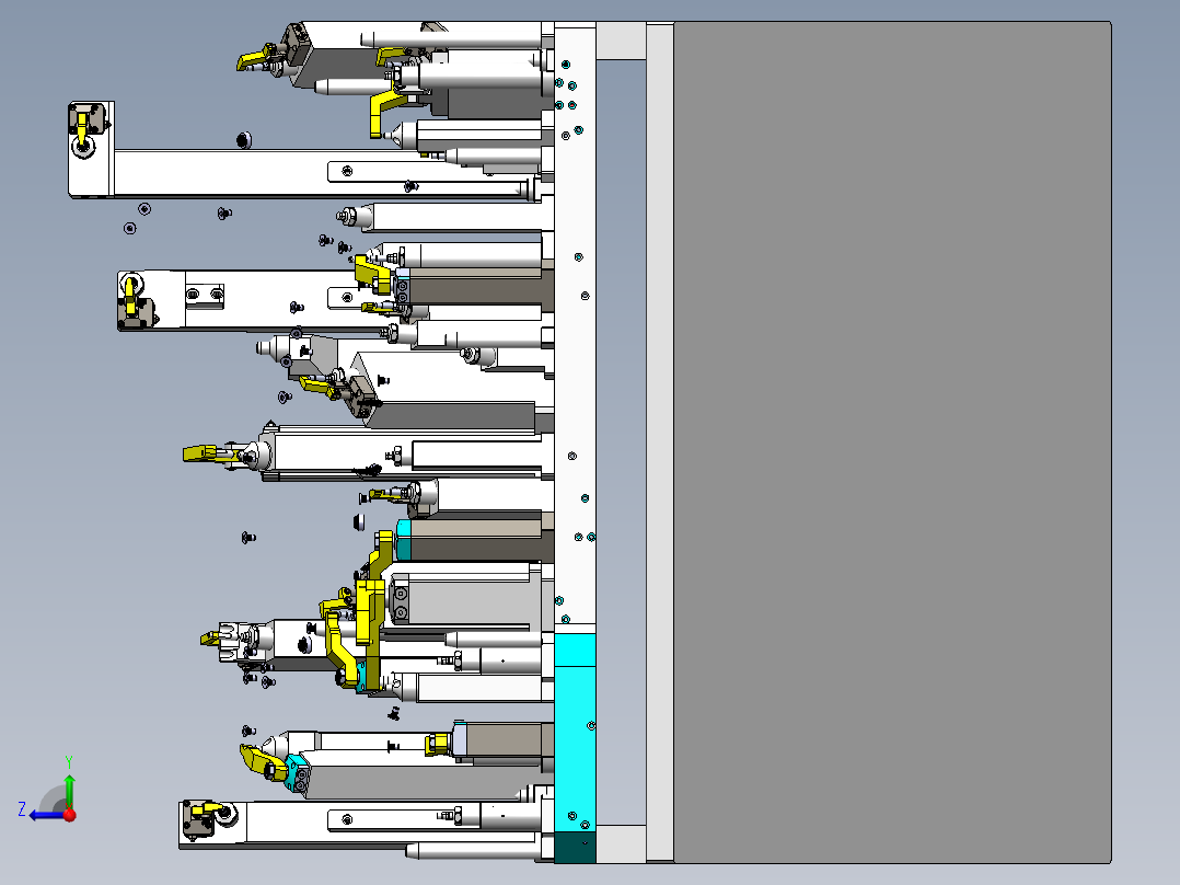 赛力斯右CD柱液压夹具右视图