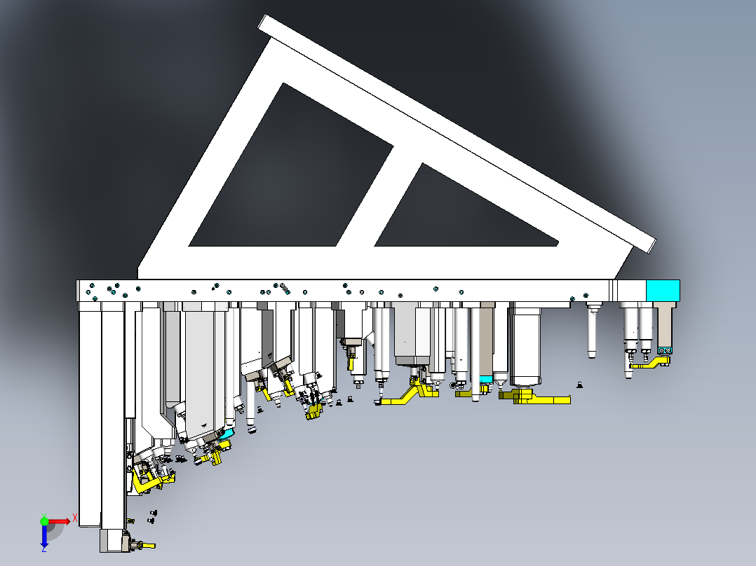 赛力斯右CD柱液压夹具俯视图