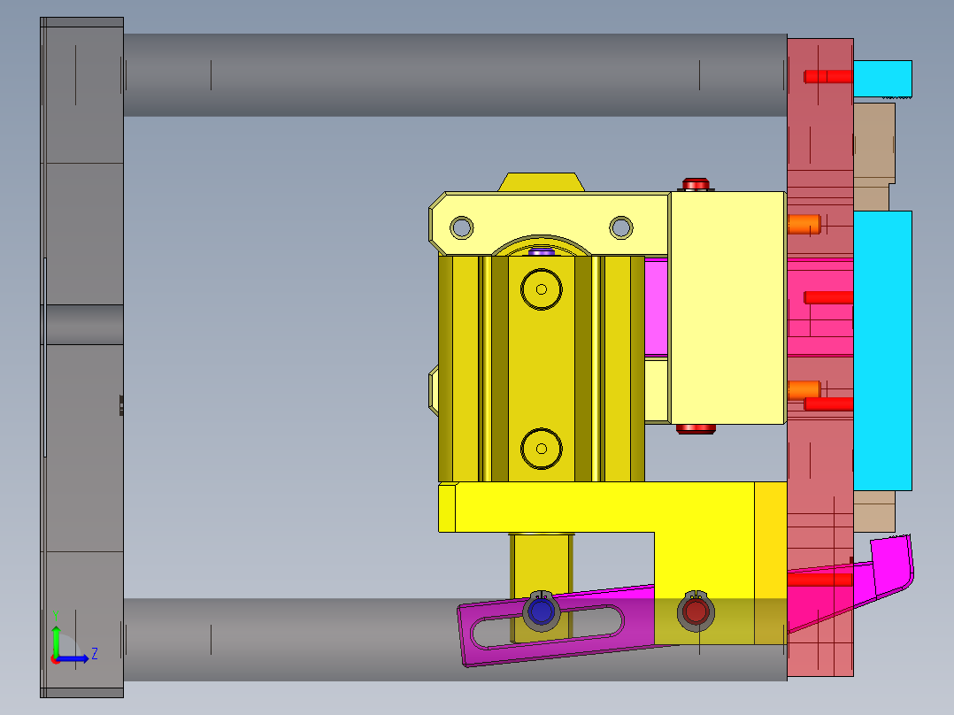 ZC001-笔记本CNC工装夹具三维模型CNC1-191216左视图