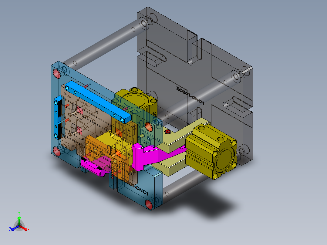 ZC001-笔记本CNC工装夹具三维模型CNC1-191216正等轴测图
