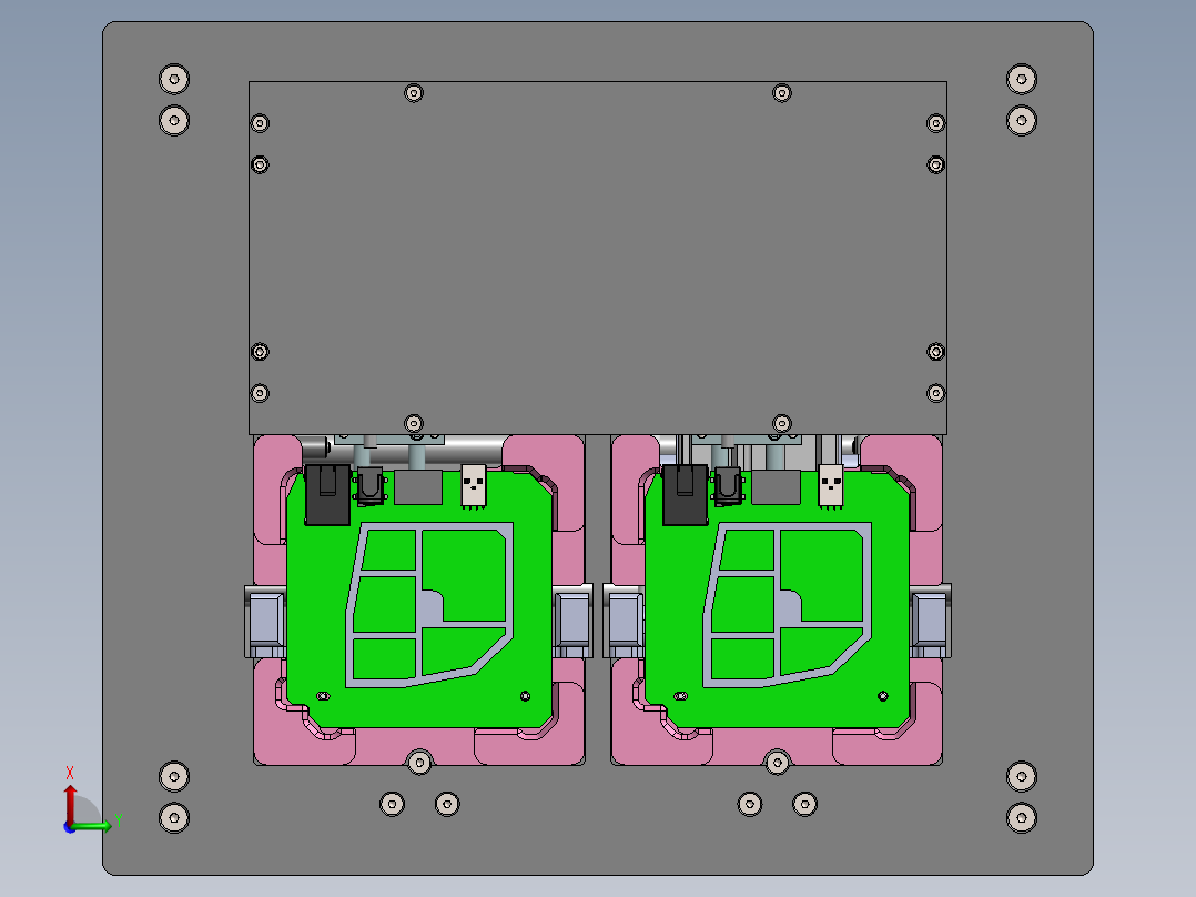 PCB 夹具 - 连接端口俯视图
