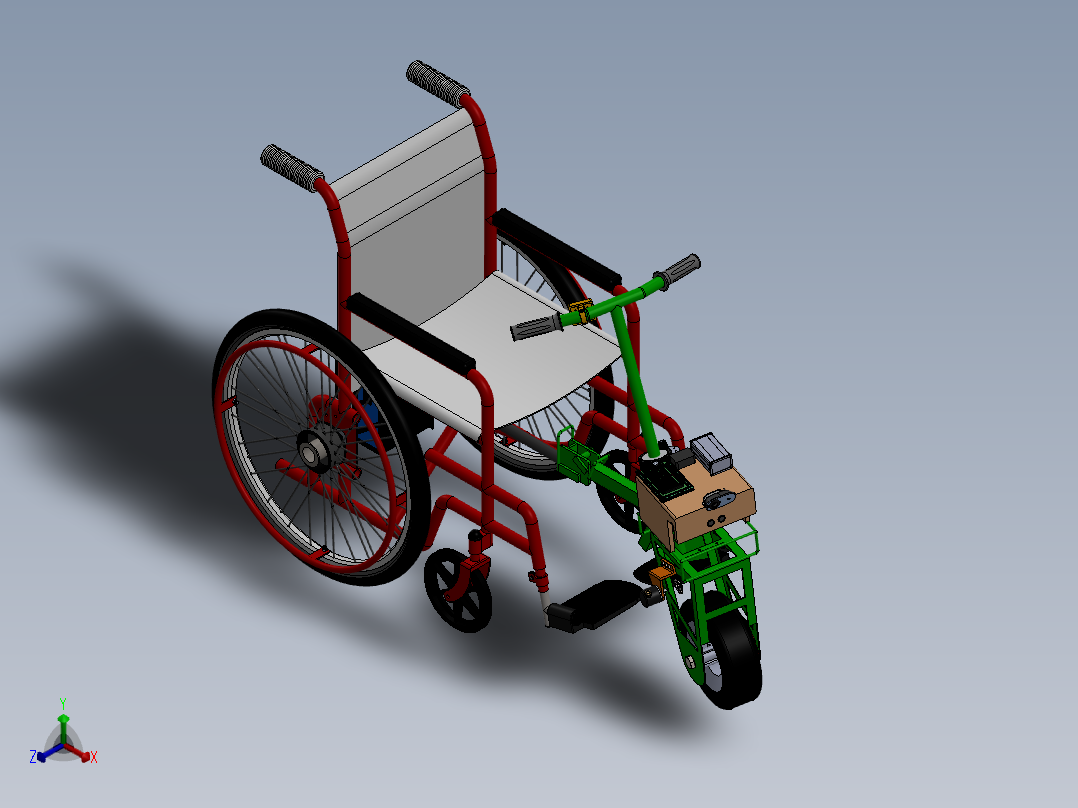 轮椅(36)正等轴测图