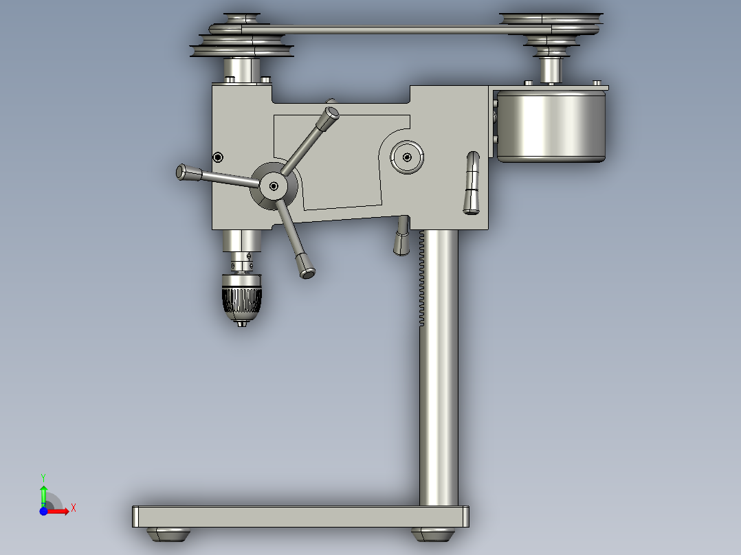 B3004156-迷你钻床台钻前视图