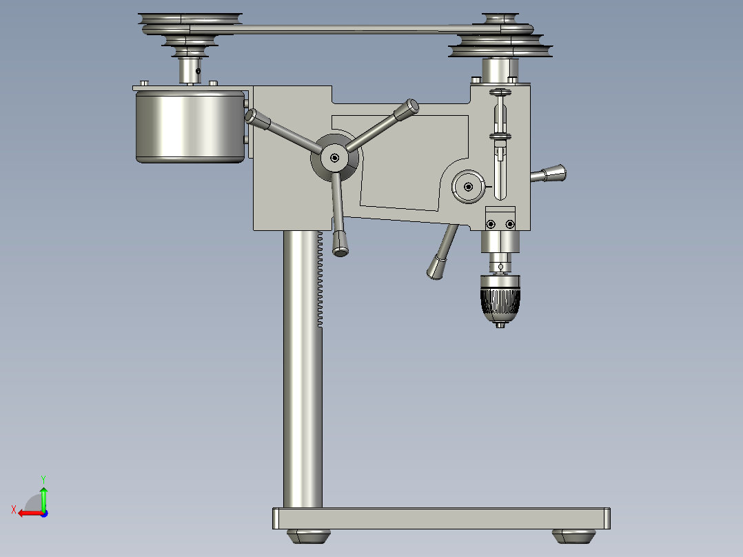 B3004156-迷你钻床台钻后视图