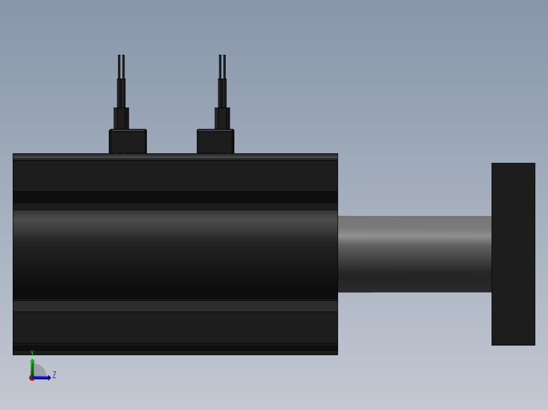 气缸MGPM25-25Z-M9BV(SMC)左视图