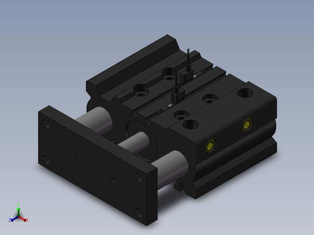 气缸MGPM25-25Z-M9BV(SMC)正等轴测图