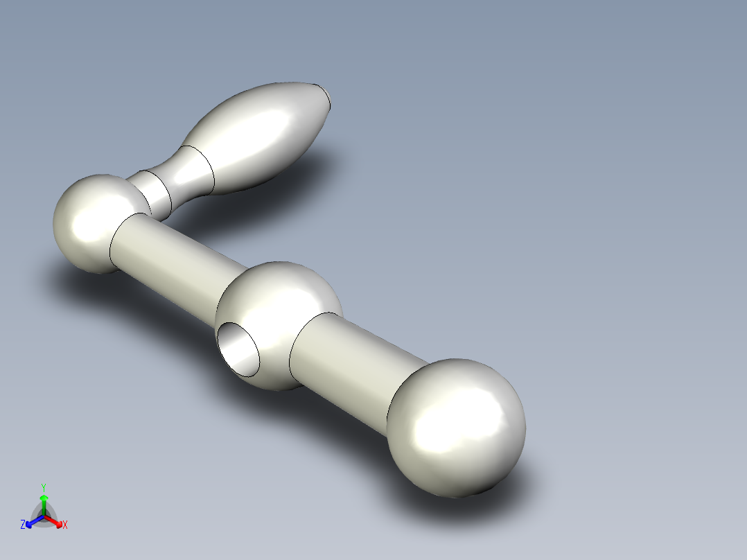 手柄 3 bolas modelo gn 10-100-b12-f正等轴测图